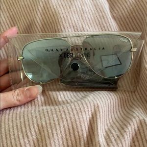 Quay x Desi Perkins aviators, never worn